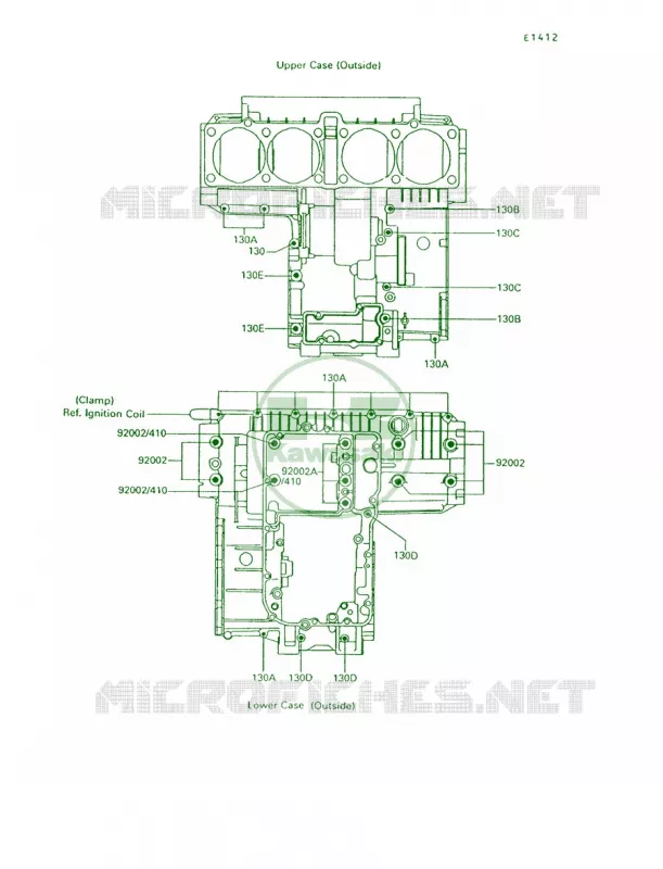 Crankcase Bolt Pattern Kawasaki MOTOS 1200 1995 Voyager XII  ZG1200-B9