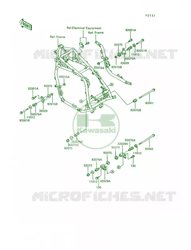 Frame Fittings Kawasaki MOTOS 1200 1992 Voyager XII  ZG1200-B6