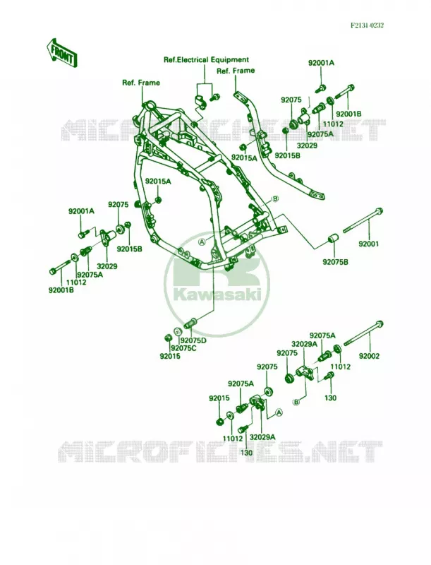 Frame Fitting Kawasaki MOTOS 1200 1990 Voyager XII  ZG1200-B4