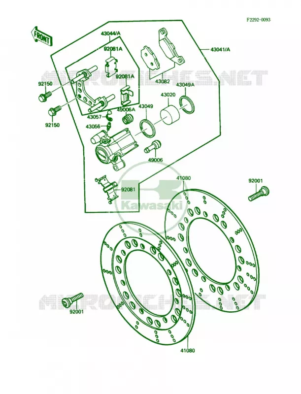 Front Brake Kawasaki MOTOS 1200 1989 Voyager XII  ZG1200-B3