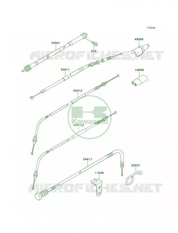 Cables Kawasaki MOTOS 650 1993 KLX650   KLX650-C1