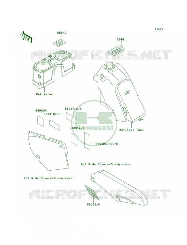 Labels Kawasaki MOTOS 650 1993 KLX650   KLX650-C1