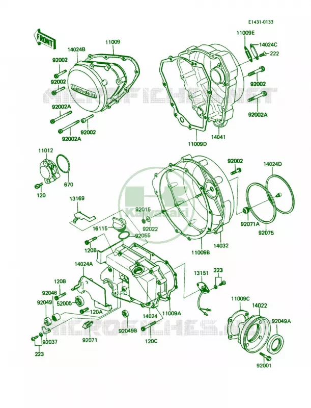 Engine Covers Kawasaki MOTOS 1300 1988 Voyager  ZN1300-A6