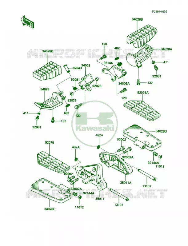 Footrest Kawasaki MOTOS 1200 1987 Voyager XII  ZG1200-B1