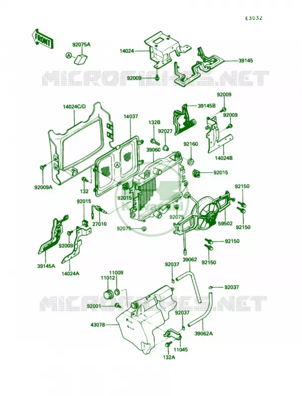 Radiator Kawasaki MOTOS 1200 1987 Voyager XII  ZG1200-B1