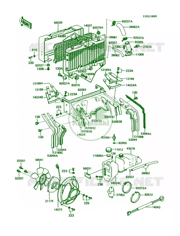 Radiator Kawasaki MOTOS 1300 1987 Voyager  ZN1300-A5