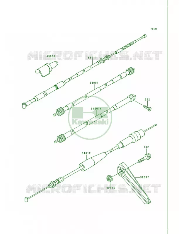Cable Kawasaki MOTOS 200 1992 KDX200  KDX200-E4