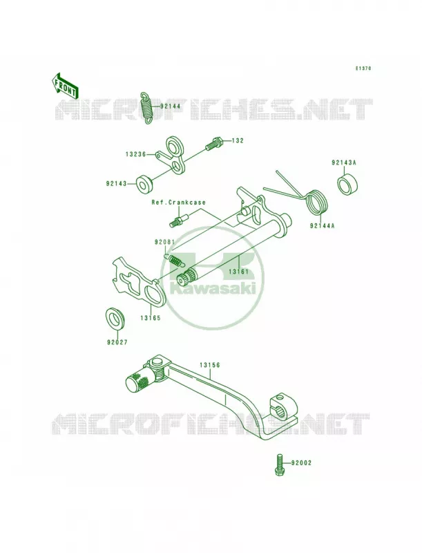 Gear Change Mechanism Kawasaki MOTOS 200 1992 KDX200  KDX200-E4