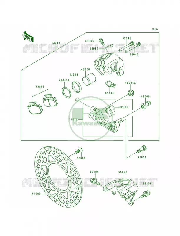 Rear Caliper Kawasaki MOTOS 200 1992 KDX200  KDX200-E4