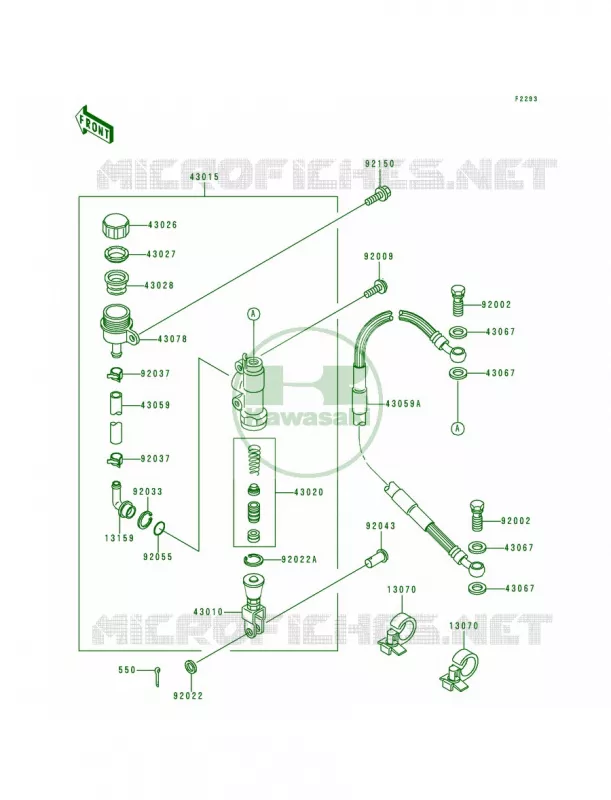Rear Master Cylinder Kawasaki MOTOS 200 1992 KDX200  KDX200-E4