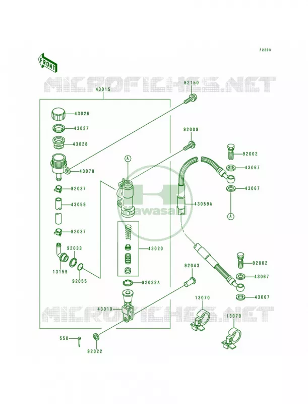 Rear Master Cylinder Kawasaki MOTOS 200 1992 KDX200  KDX200-E4