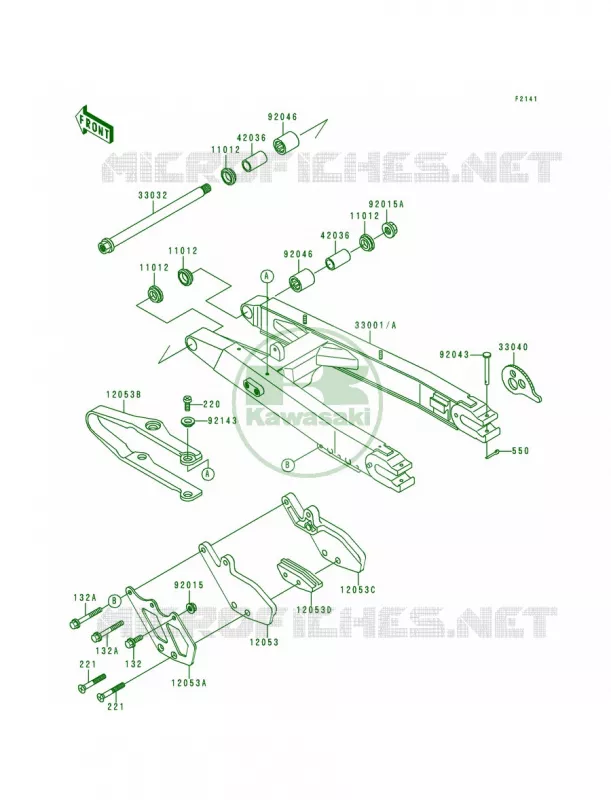 Swing Arm Kawasaki MOTOS 200 1992 KDX200  KDX200-E4