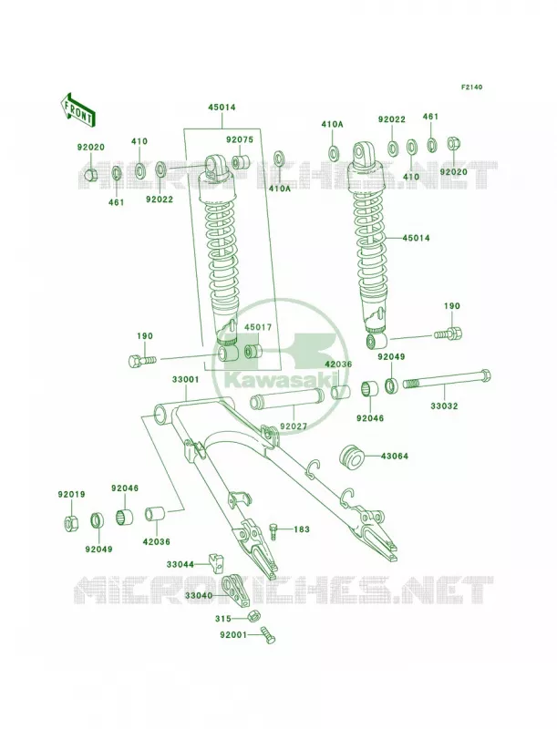 SwingarmShock Absorber Kawasaki MOTOS 1000 2005 Police 1000  KZ1000-P24