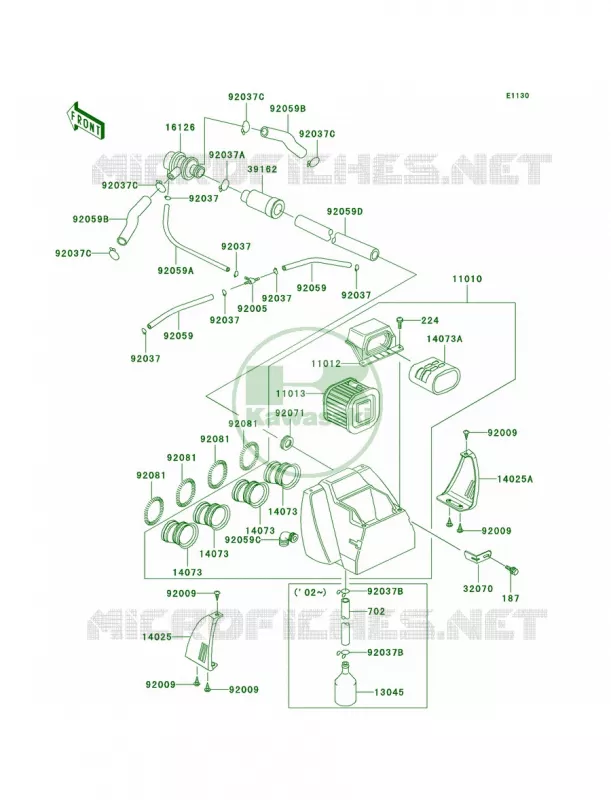 Air Cleaner Kawasaki MOTOS 1000 2003 Police 1000  KZ1000-P22