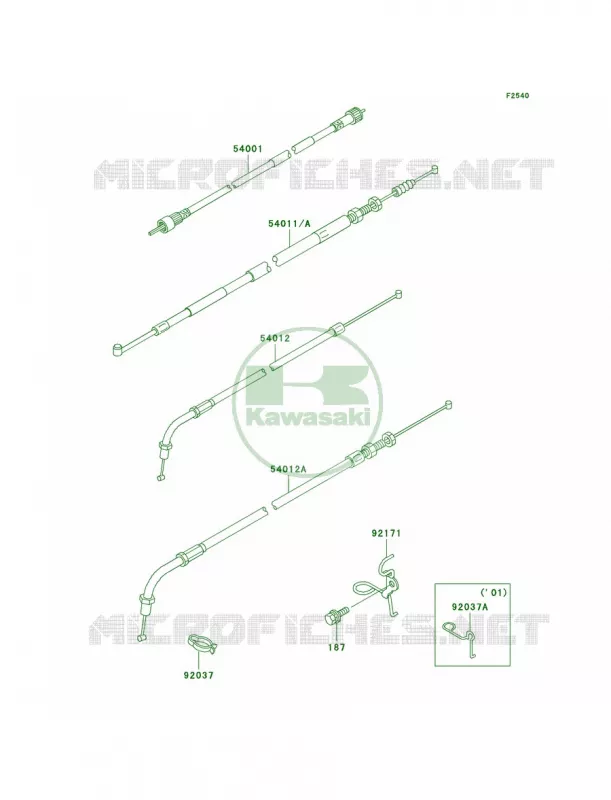 Cables Kawasaki MOTOS 1000 2003 Police 1000  KZ1000-P22