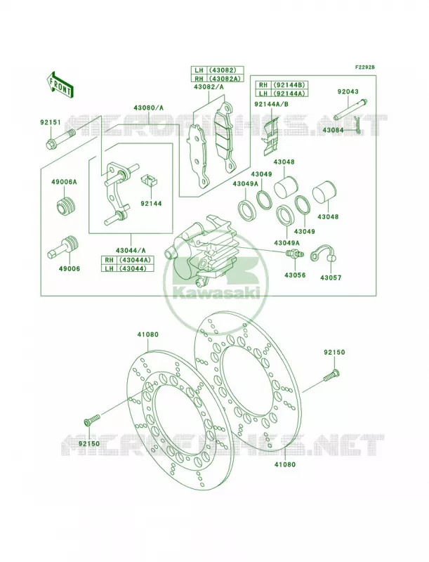 Front BrakeP24 Kawasaki MOTOS 1000 2003 Police 1000  KZ1000-P22