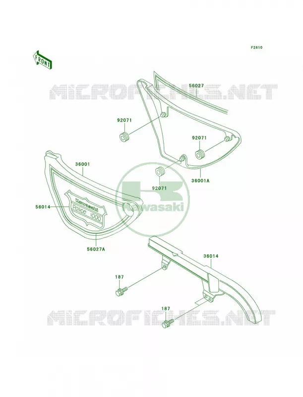 Side CoversChain CoverP20 Kawasaki MOTOS 1000 2003 Police 1000  KZ1000-P22