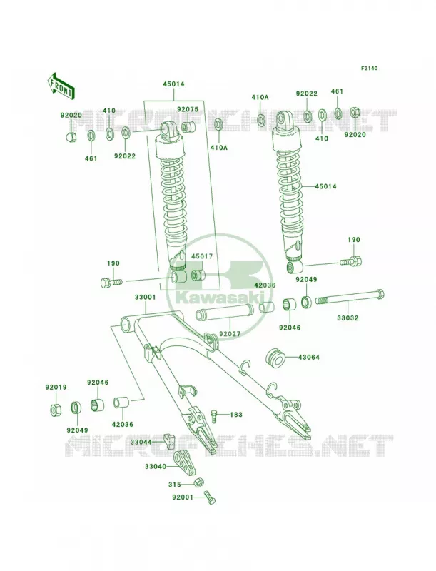 SwingarmShock Absorber Kawasaki MOTOS 1000 2003 Police 1000  KZ1000-P22
