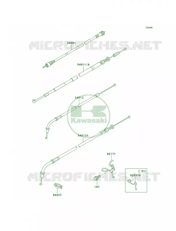 Cables Kawasaki MOTOS 1000 2002 Police 1000  KZ1000-P21