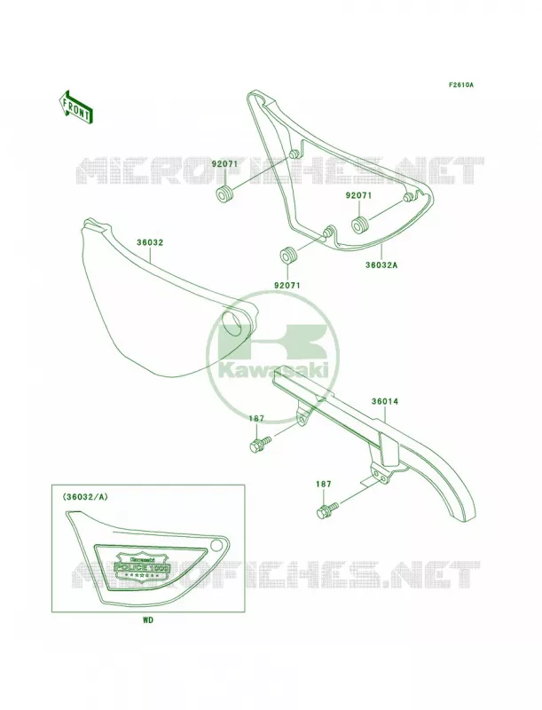 Side CoversChain CoverP21-P24 Kawasaki MOTOS 1000 2002 Police 1000  KZ1000-P21