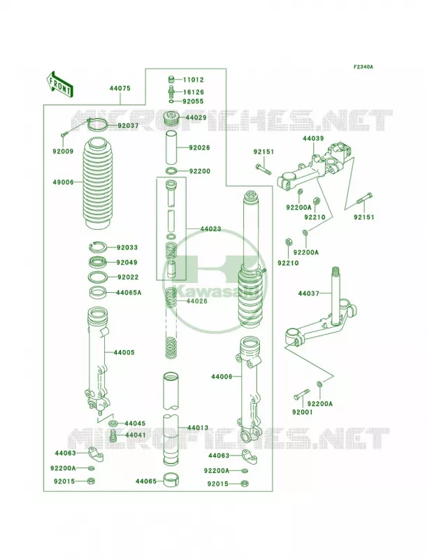 Front ForkP21P22P24 Kawasaki MOTOS 1000 2001 Police 1000  KZ1000-P20