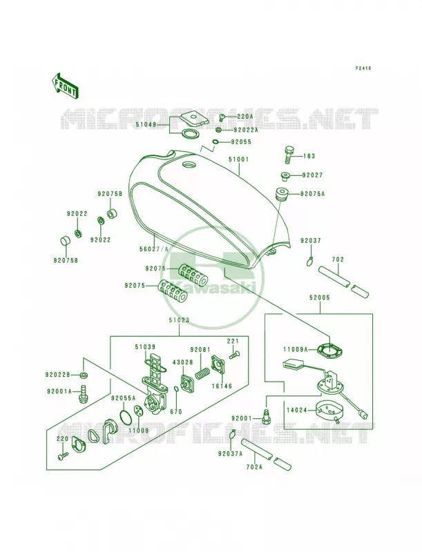 Fuel Tank Kawasaki MOTOS 1000 2000 Police 1000  KZ1000-P19