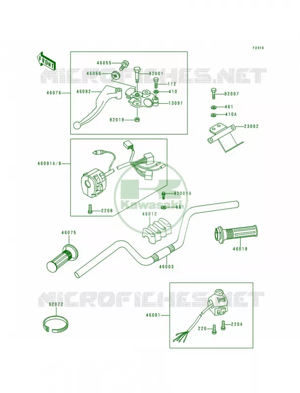 Handlebar Kawasaki MOTOS 1000 2000 Police 1000  KZ1000-P19