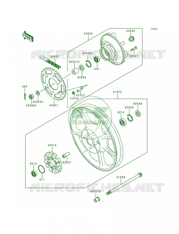 Rear WheelChain Kawasaki MOTOS 1000 2000 Police 1000  KZ1000-P19