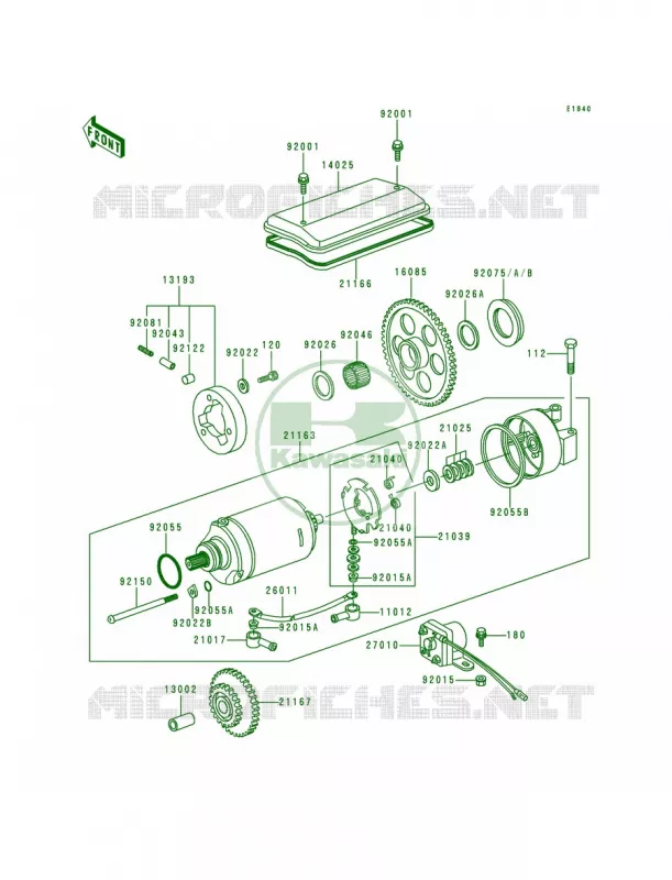 Starter Motor Kawasaki MOTOS 1000 1999 Police 1000  KZ1000-P18