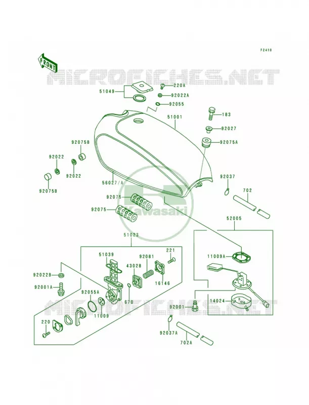 Fuel Tank Kawasaki MOTOS 1000 1998 Police 1000  KZ1000-P17