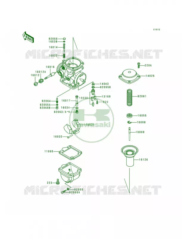 Carburetor Parts Kawasaki MOTOS 1000 1997 Police 1000  KZ1000-P16