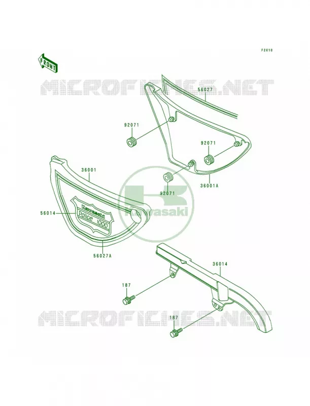 Side CoversChain Cover Kawasaki MOTOS 1000 1997 Police 1000  KZ1000-P16