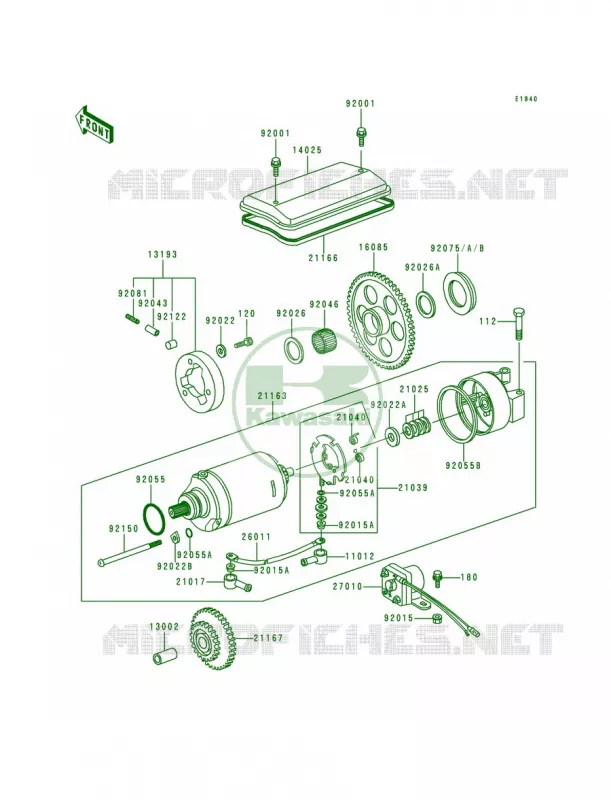 Starter Motor Kawasaki MOTOS 1000 1997 Police 1000  KZ1000-P16