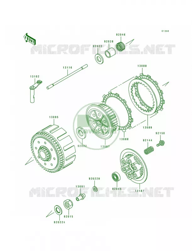 Clutch Kawasaki MOTOS 250 1992 KDX250  KDX250-D2
