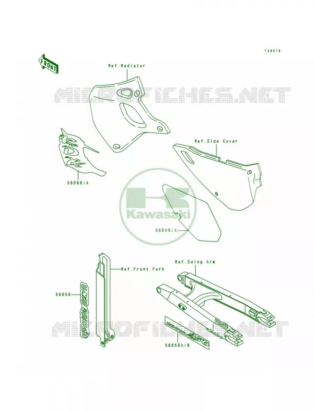 DecalsKDX250-D3 Kawasaki MOTOS 250 1992 KDX250  KDX250-D2