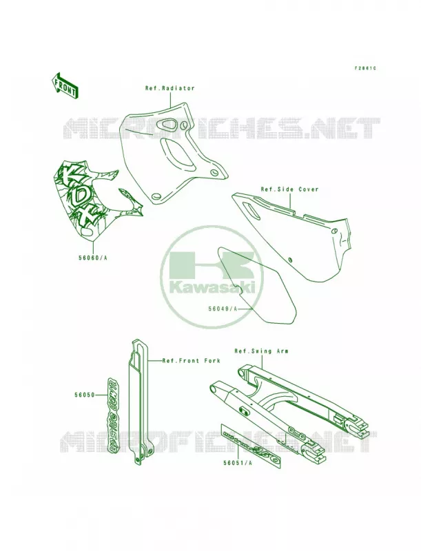 DecalsKDX250-D4 Kawasaki MOTOS 250 1992 KDX250  KDX250-D2