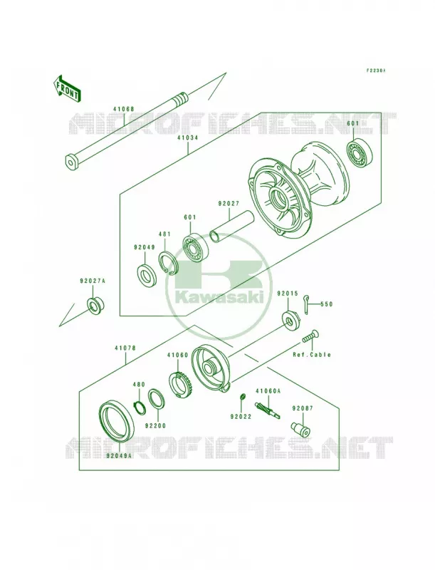 Front Hub KDX250-D2D3D4 Kawasaki MOTOS 250 1992 KDX250  KDX250-D2