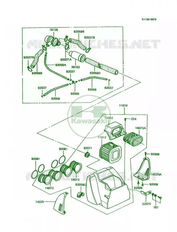 Air Cleaner Kawasaki MOTOS 1000 1995 Police 1000  KZ1000-P14