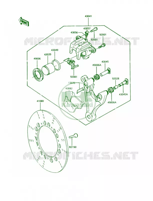 Rear Brake Kawasaki MOTOS 1000 1995 Police 1000  KZ1000-P14