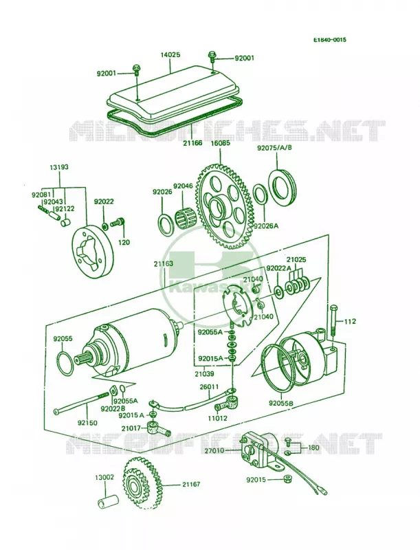 Starter Motor Kawasaki MOTOS 1000 1995 Police 1000  KZ1000-P14