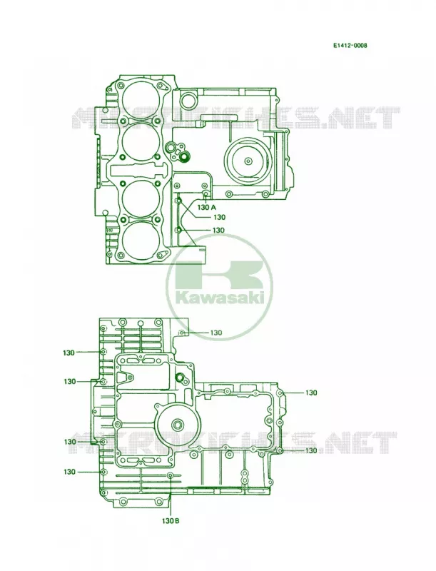 Crankcase Bolt Pattern Kawasaki MOTOS 1000 1994 Police 1000  KZ1000-P13