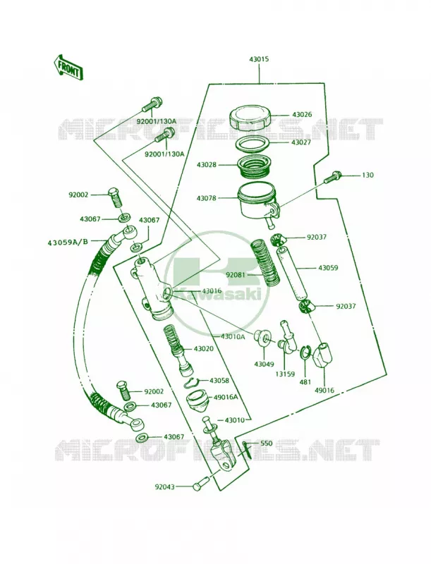 Rear Master Cylinder Kawasaki MOTOS 1000 1994 Police 1000  KZ1000-P13