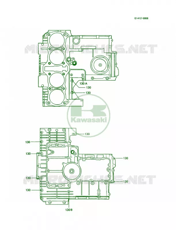 Crankcase Bolt Pattern Kawasaki MOTOS 1000 1992 Police 1000  KZ1000-P11