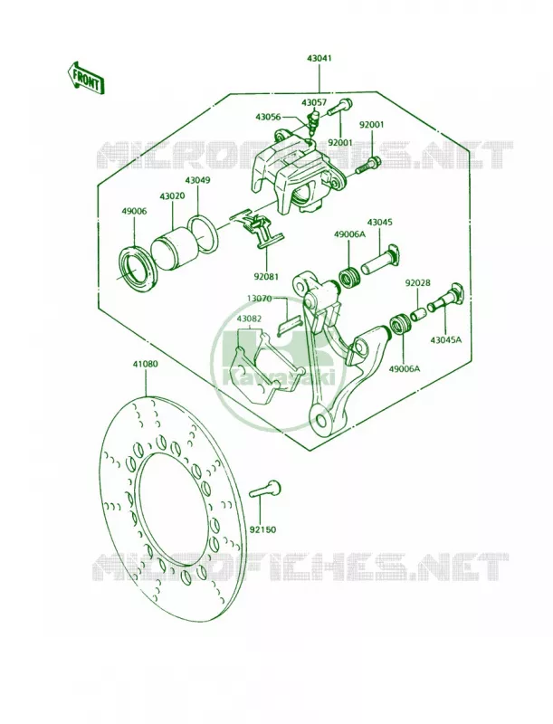 Rear Brake Kawasaki MOTOS 1000 1992 Police 1000  KZ1000-P11