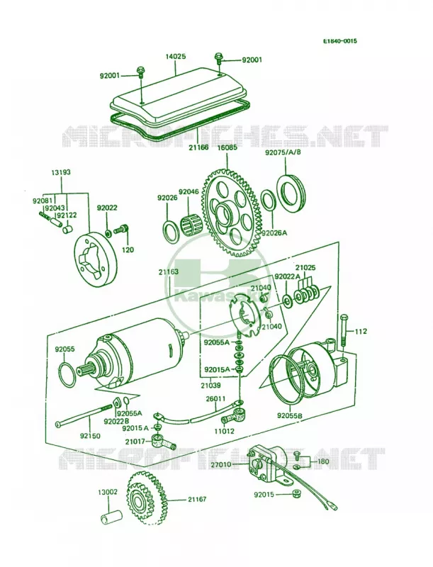 Starter Motor Kawasaki MOTOS 1000 1992 Police 1000  KZ1000-P11