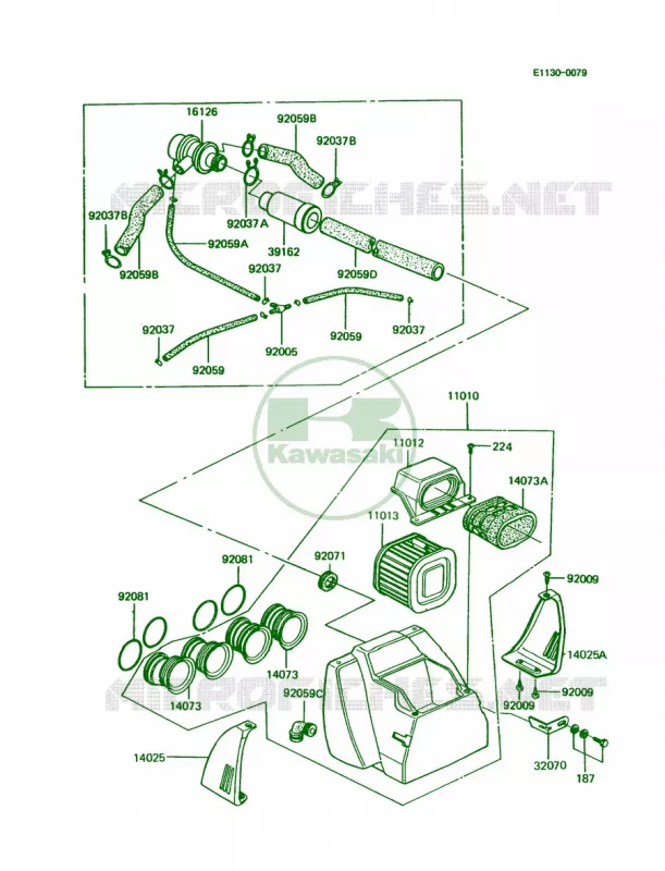 Air Cleaner Kawasaki MOTOS 1000 1991 Police 1000  KZ1000-P10