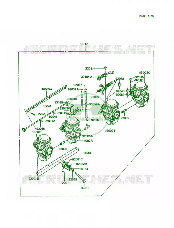 Carburetor Kawasaki MOTOS 1000 1991 Police 1000  KZ1000-P10