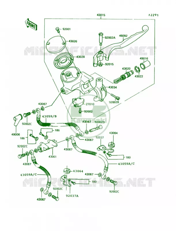 Front Master Cylinder Kawasaki MOTOS 1000 1991 Police 1000  KZ1000-P10