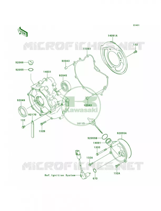 Engine Covers Kawasaki QUAD 360 2013 Prairie 360 4x4  KVF360ADF