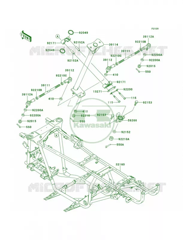 Frame Kawasaki QUAD 360 2013 Prairie 360 4x4  KVF360ADF